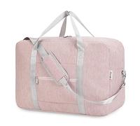 Narwey Handgepäck Tasche für Flugzeug Faltbare Reisetasche Damen Weekender Bag Sporttasche Damen Herren Handgepäck Koffer Groß 40L(Rosa)