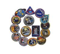 NASA Apollo Mission Patch Set Apollo1, 7, 8, 9, 10, 11, 12, 13, 14, 15, 16, 17, Weltraum-Stickerei-Aufnäher, 60. Jahrestag Logo, DIY besticktes Patch Kostüm Applique Badge Set