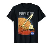 NASA Explore Star Text Saturn View Graphic T-Shirt