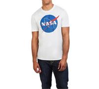 NASA Herren Circle Logo T-Shirt, Weiß (White White), Small