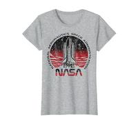 NASA Initiate Sequence Red and Black Faded Graphic T-Shirt T-Shirt, Damen, Grau Meliert, M