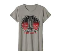 NASA Initiate Sequence Red And Black Faded Graphic T-Shirt T-Shirt, Damen, Schiefergrau, M