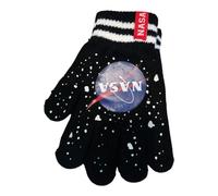 NASA Kinder Strick-Handschuhe | Schwarz | OneSize ca. 3–8 Jahre