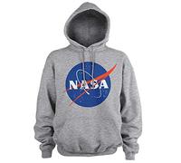 NASA Offizielles Lizenzprodukt Insignia Kapuzenpullover (Heather-Grau), Medium