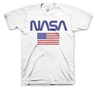 NASA Offizielles Lizenzprodukt Old Glory Herren T-Shirt (Weiß), S