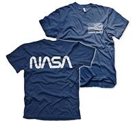 NASA Offizielles Lizenzprodukt Schwarz Flag Herren T-Shirt (Marineblau), XL