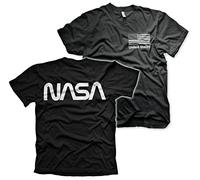 NASA Offizielles Lizenzprodukt Schwarz Flag Herren T-Shirt (Schwarz), L