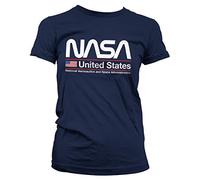 NASA Offizielles Lizenzprodukt United States Damen T-Shirt (Marineblau), XXL