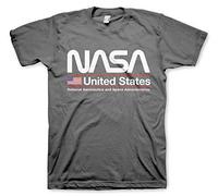 NASA Offizielles Lizenzprodukt United States Herren T-Shirt (Dunkelgrau), L