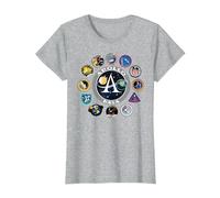 NASA Programm Shirt Project Apollo Mission Patch Tshirt T-Shirt, Damen, Grau Meliert, 3XL