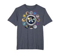 NASA Programm Shirt Project Apollo Mission Patch Tshirt T-Shirt, Herren Große Größen, Blau Meliert, 2X Tall