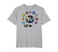 NASA Programm Shirt Project Apollo Mission Patch Tshirt T-Shirt, Herren Große Größen, Grau Meliert, 5X Tall