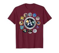 NASA Programm Shirt Project Apollo Mission Patch Tshirt T-Shirt, Herren, Kastanienbraun, 3XL