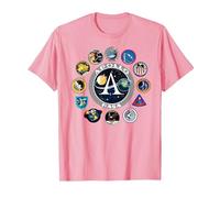 NASA Programm Shirt Project Apollo Mission Patch Tshirt T-Shirt, Herren, Rosa, 3XL