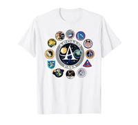NASA Programm Shirt Project Apollo Mission Patch Tshirt T-Shirt, Herren, Weiß, M