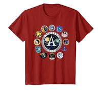 NASA Programm Shirt Project Apollo Mission Patch Tshirt T-Shirt, Kinder, Cranberry, 98