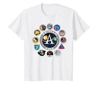 NASA Programm Shirt Project Apollo Mission Patch Tshirt T-Shirt, Kinder, Weiß, 104