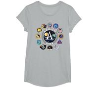NASA Programm Shirt Project Apollo Mission Patch Tshirt T-Shirt, Mädchen, Grau Meliert, L
