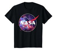 NASA Purple Pink Mix Galaxy Style Logo T-Shirt, Kinder, Schwarz, 116