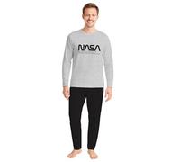 NASA Pyjama Set Lang - grau/schwarz - M