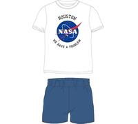 NASA Schlafanzug für Jungen Kinder Pyjama Set Kurzarm Jungen Schlafanzug pjs Sommer 134-164 cm Nachtwäsche T-Shirt und Shorts Set 100% Baumwolle (DE/NL/SE/PL, Numerisch, 134, Regular, blau)
