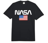 NASA Worm Logo mit amerikanischer Flagge Langarm T-Shirt Comfort Colors Adult Heavyweight T-Shirt