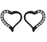 Nasenpiercing ADELIA´S "Piercing - Nasenpiercing 316L Stahl Herz Stein", schwarz, Piercings, Damen, Herz mit Stein, Ø 8 mm, 316L Stahl (57385010-0) schwarz