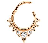 Nasenpiercing ADELIA´S "Piercing - Nasenpiercing 316L Stahl Rose Opal", gold, Piercings, Damen, Rose mit Opal, Ø 8 mm, 316L Stahl (90416751-0) gold