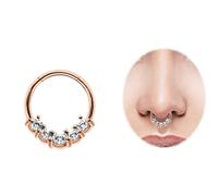 Nasenpiercing ADELIA´S "Piercing - Nasenpiercing 316L Stahl Rose Stein", rosa (gold), Piercings, Damen, Rose mit Stein, Ø 7 mm, 316L Stahl (84422037-0) gold