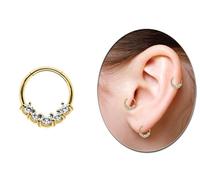 Nasenpiercing ADELIA´S "Piercing - Nasenpiercing 316L Stahl Stein", gold, Piercings, Damen, mit Stein, Ø 7 mm, 316L Stahl (67512307-0) gold