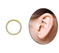 Nasenpiercing ADELIA´S "Piercing - Nasenpiercing 316L Stahl Stein", gold, Piercings, Damen, mit Stein, Ø 7 mm, 316L Stahl (31649620-0) gold
