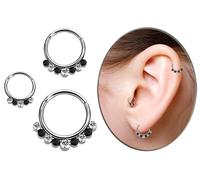 Nasenpiercing ADELIA´S "Piercing - Nasenpiercing 316L Stahl Stein", schwarz, Piercings, Damen, mit Stein, Ø 6 mm, 316L Stahl (35388104-0) schwarz