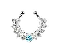 Nasenpiercing ADELIA´S "Piercing Nasenpiercing", Damen, Gr. 10, blau (hellblau), Silber 925 (Sterlingsilber), Piercings, Mit 11 Steinen (69765656-0) hellblau