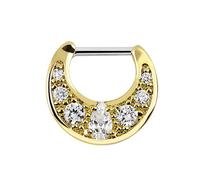 Nasenpiercing ADELIA´S "Piercing Nasenpiercing", Damen, Gr. 8, gold, Chirurgiestahl, Piercings, Septum Clicker aus Pewter, 18kt. Gold beschichtet (31993809-0) gold
