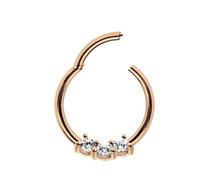 Nasenpiercing ADELIA´S "Piercing Nasenpiercing", Damen, Gr. 8, rosegold, Chirurgiestahl, Piercings, mit drei klaren gefassten Kristallen in 2 mm (97453068-0) rosegold