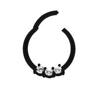 Nasenpiercing ADELIA´S "Piercing Nasenpiercing", Damen, Gr. 8, schwarz, Chirurgiestahl, Piercings, mit drei klaren gefassten Kristallen in 2 mm (42890037-0) schwarz