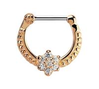 Nasenpiercing ADELIA´S "Piercing - Nasenpiercing Silber Blume Stein", gold, Piercings, Damen, Blume mit Stein, 6 mm Länge, Silber (83242231-0) gold