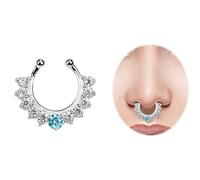 Nasenpiercing ADELIA´S "Piercing - Nasenpiercing Silber Flügel Stein", klar, hellblau, türkis, Piercings, Damen, Flügel mit Stein, Ø 10 mm, 1 mm Stärke, Silber (92305121-0) klar, hellblau, türkis