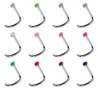 Nasenpiercing ADELIA´S "Piercing - Nasenpiercing Titan Spirale Zirkonia", dunkelrosa, Piercings, Damen, Spirale mit Zirkonia, 7 mm Länge, 0,8 mm Stärke, Titan (84988140-0) dunkelrosa