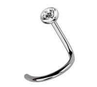 Nasenpiercing ADELIA´S "Piercing - Nasenpiercing Titan Spirale Zirkonia", hellblau, türkis, Piercings, Damen, Spirale mit Zirkonia, 6,5 mm Länge, 1 mm Stärke, Titan (65879616-0) hellblau, türkis