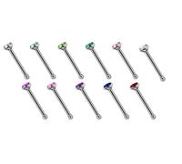Nasenpiercing ADELIA´S "Piercing - Nasenpiercing Titan Zirkonia", multi klar, Piercings, Damen, mit Zirkonia, 6 mm Länge, 0,8 mm Stärke, Titan (75897828-0) multi klar