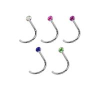 Nasenpiercing ADELIA´S "Piercing Piercing Nasenpiercing", Damen, Gr. onesize, bunt, Titan, Piercings, Titan Nasen Piercing Set 5 bunte Nasenstecker mit Spirale- Stab 1 mm (89073069-0) bunt