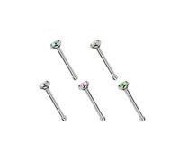 Nasenpiercing ADELIA´S "Piercing Piercing Nasenpiercing", Damen, Gr. onesize, bunt, Titan, Piercings, Titan Piercing 5 bunte Nasenstecker im Set mit Stopper, Stab 0,8 mm (79934909-0) bunt