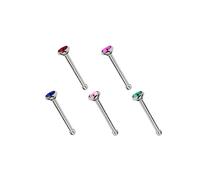 Nasenpiercing ADELIA´S "Piercing Piercing Nasenpiercing", Damen, Gr. onesize, bunt, Titan, Piercings, Titan Piercing 5 bunte Nasenstecker im Set mit Stopper, Stab 0,8 mm (82830508-0) bunt