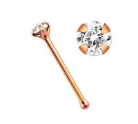 Nasenpiercing ADELIA´S "Piercing Piercing Nasenpiercing", Damen, Gr. onesize, rosa (rosé vergoldet), Silber 925 (Sterlingsilber), Piercings, Nasenstecker 925 Silber 18kt rosé vergoldet mit Zirkonia (6