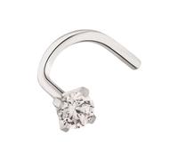 Amor Nasenpiercing Damen, Silber, onesize, 3 mm, Weiß, Silber 925, rhodiniert 9960934
