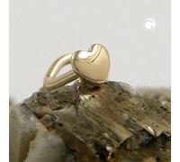 Nasenstecker 2,4mm Spirale mit kleinem Herz 18Kt GOLD