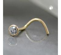 Nasenstecker 2,5mm mit Zirkonia weiß 18Kt GOLD