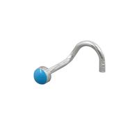 Nasenstecker 2,5mm Spirale mit Email-Punkt blau Silber 925