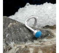 Nasenstecker 2,5mm Spirale mit Email-Punkt blau Silber 925